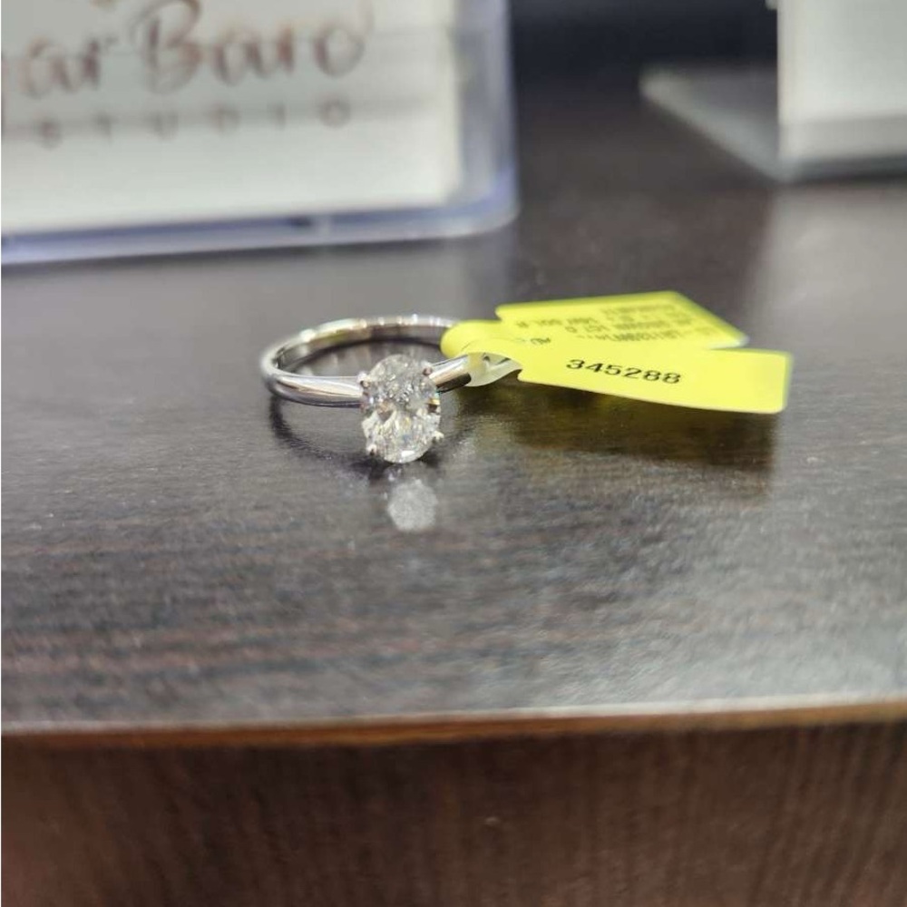 1 ct. tw. Lab-Grown Oval Diamond Solitaire Engagement Ring in 14k White Gold